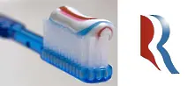 Оприличиха логото на Мит Ромни с паста за зъби