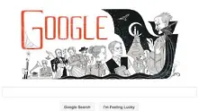 Google doodle посвещава деня на ирландския писател Брам Стокър