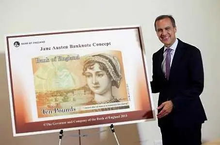 Джейн Остин вместо Дарвин върху новата банкнота от 10 лири