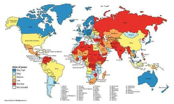 Само в 11 държави по света няма конфликти