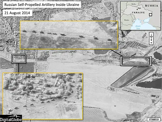 НАТО пусна сателитни снимки с руски войски в Украйна