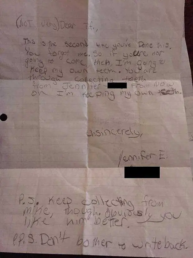 Едно искрено детско писмо до Феята на зъбките