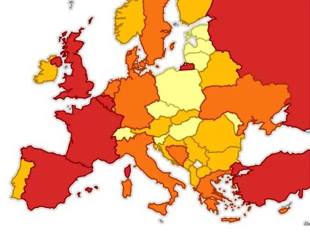 Карта показва най-опасните туристически дестинации в Европа