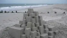 Невероятните геометрични пясъчни замъци на Калвин Сийбърт