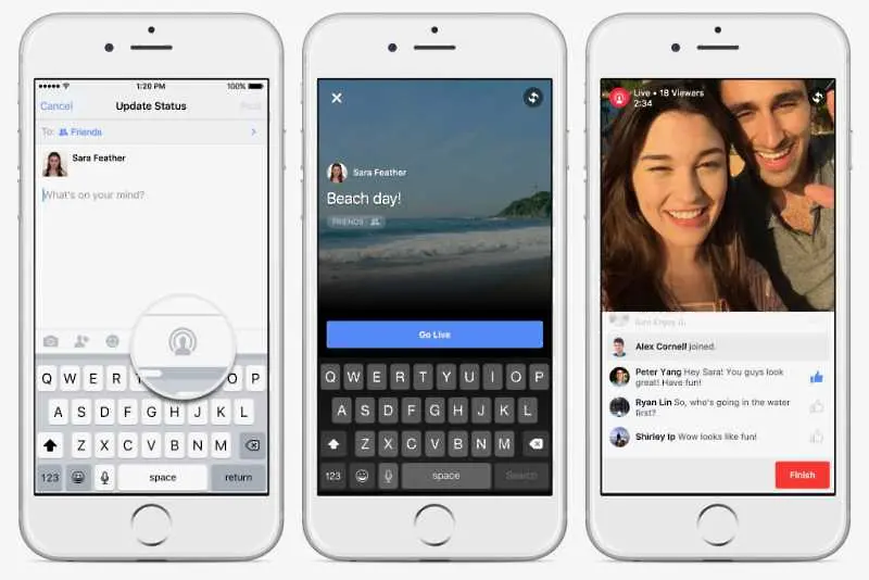 Facebook ще въведе видеоизлъчване на живо