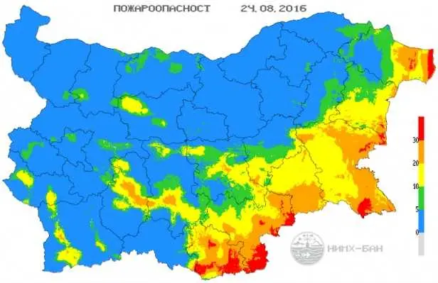 Опасност от пожари в 4 области на страната