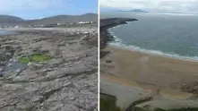Пясъчен плаж се появи неочаквано на ирландски остров