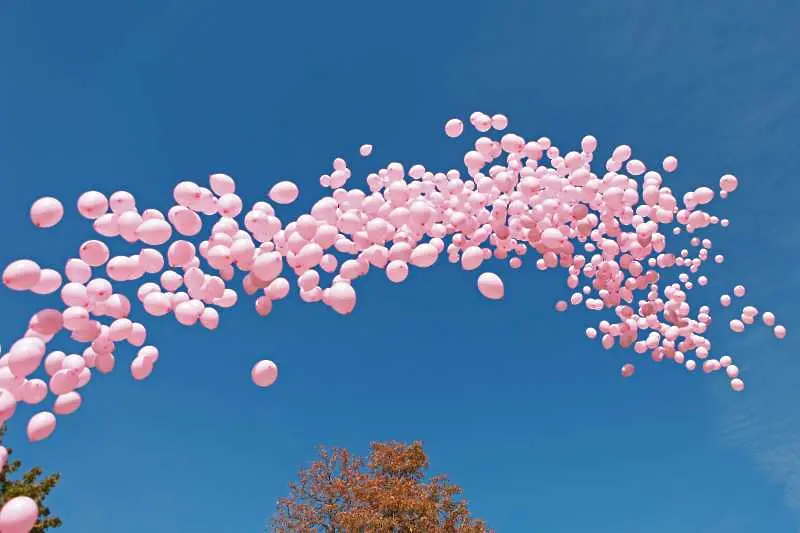 1200 балона полетяха в памет на жените, изгубили битката с рака