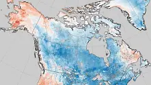 НАСА публикува карта на температурните аномалии напоследък