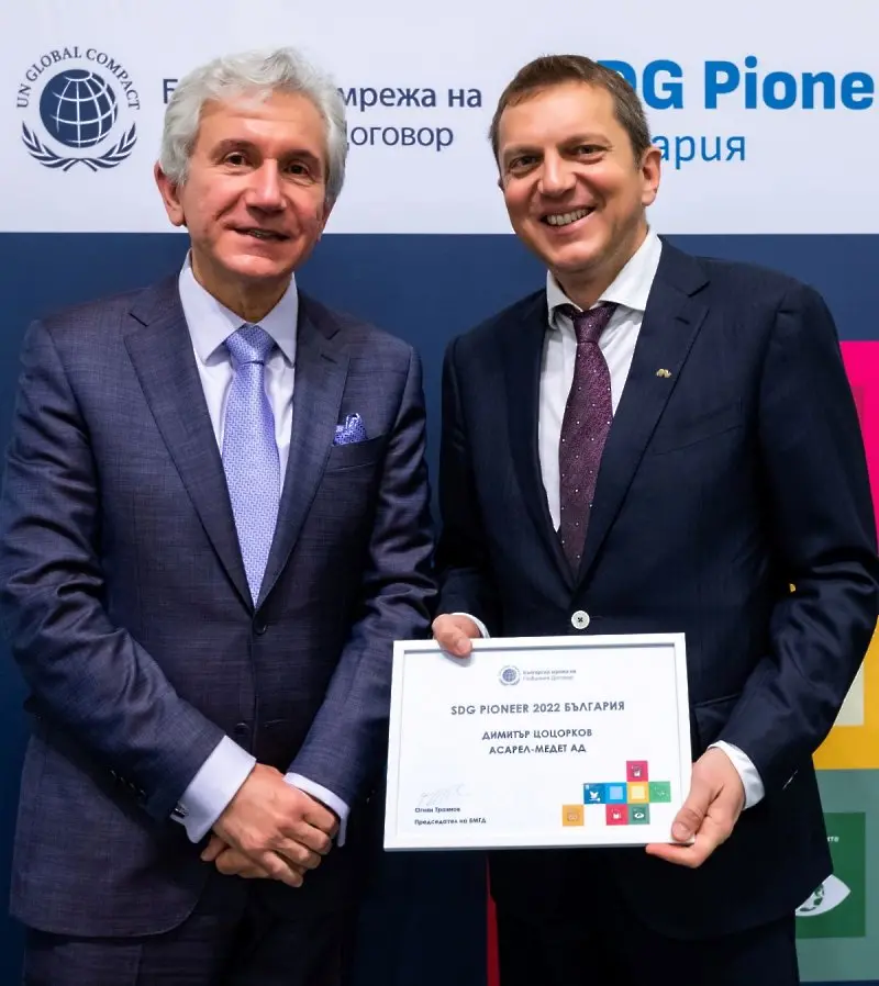 Димитър Цоцорков е първият носител на отличието „SDG Пионерите за България