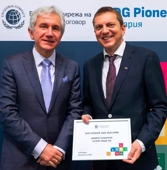 Димитър Цоцорков е първият българин с отличие от Глобалния договор на ООН за принос към устойчивото развитие
