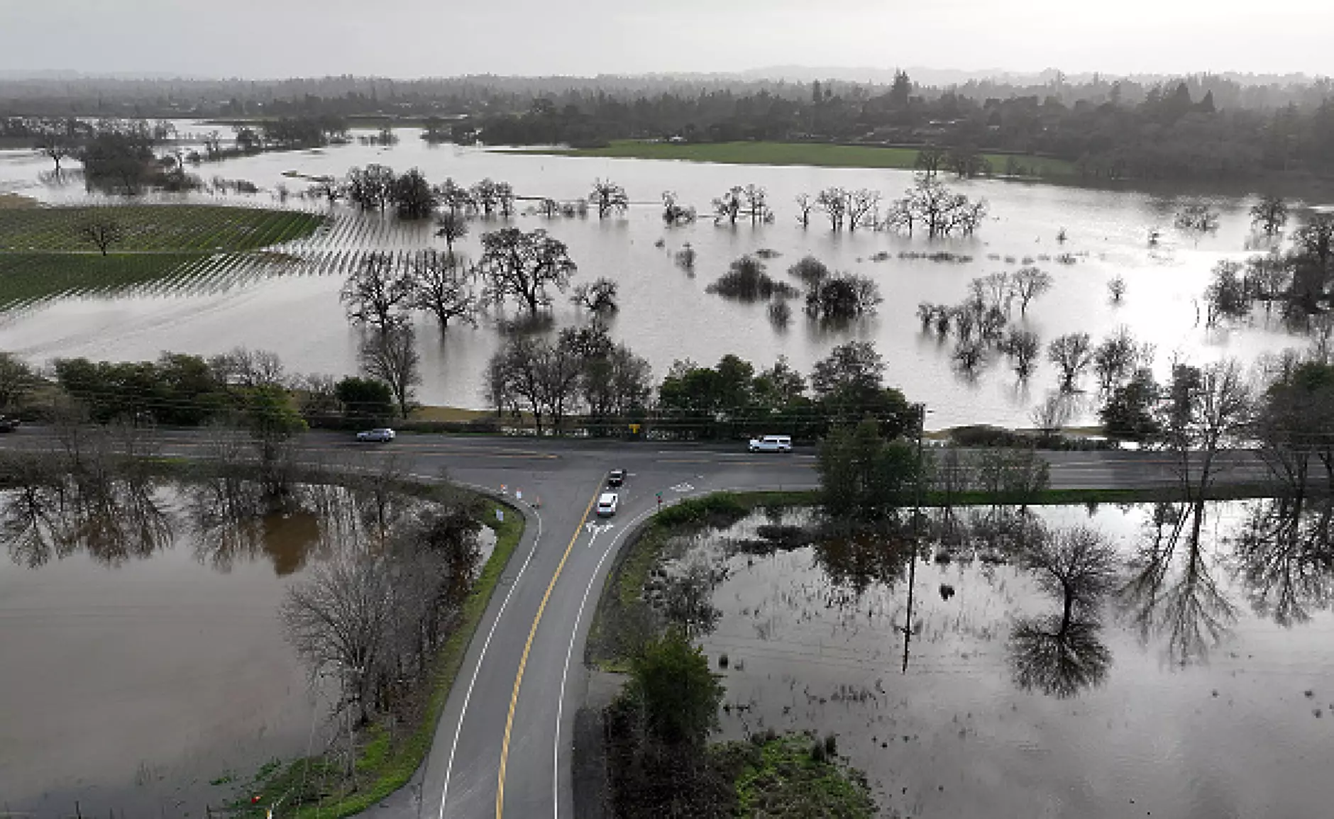 Наводнени полета в района на Санта Роса, Калифорния. Снимка: Getty Images