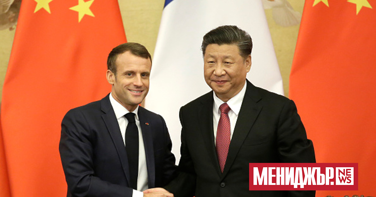 Френският президент Еманюел Макрон, в разговори с китайския президент Си