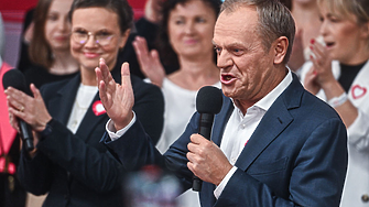 Туск обяви победа, след като екзитпол показва, че управляващите в Полша консерватори губят мнозинство