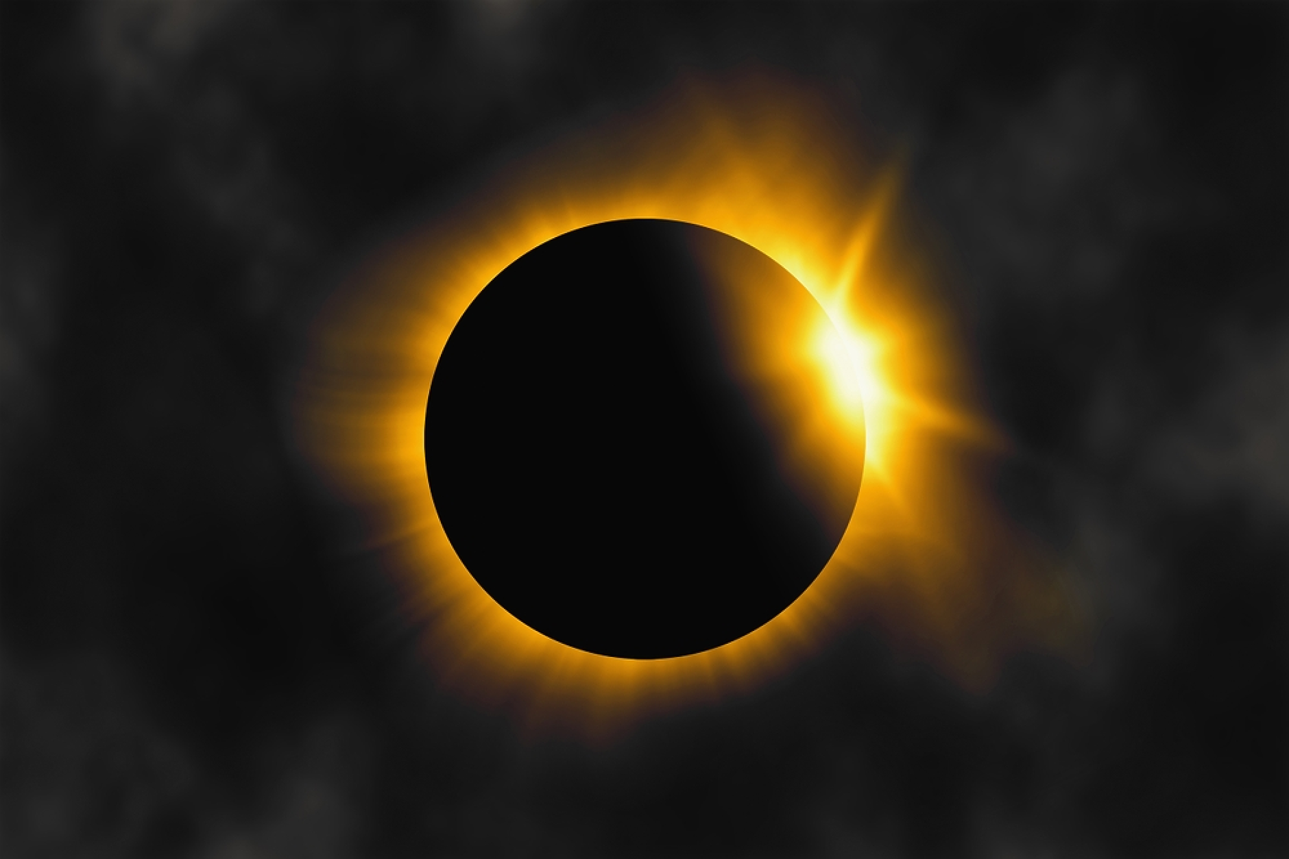 Пълното слънчево затъмнение на 8 април. Снимка: Shutterstock