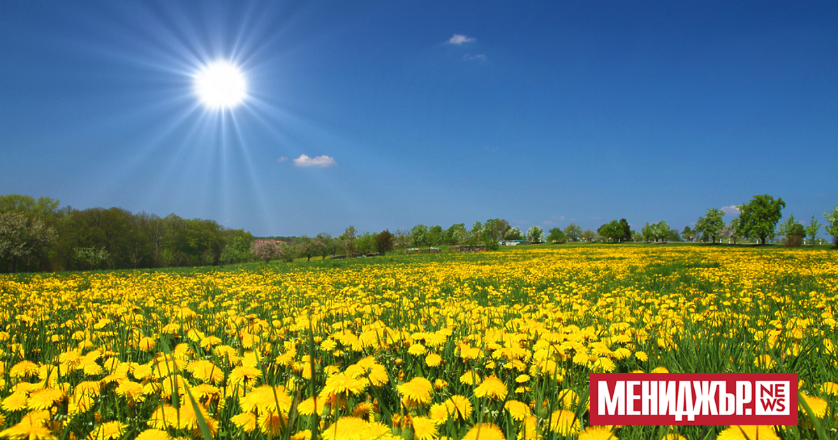 Продължават летните горещини през април. Времето ще бъде слънчево и
