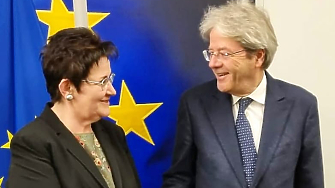 Еврокомисарят по икономика Паоло Джентилони потвърди подкрепата на Европейската комисия