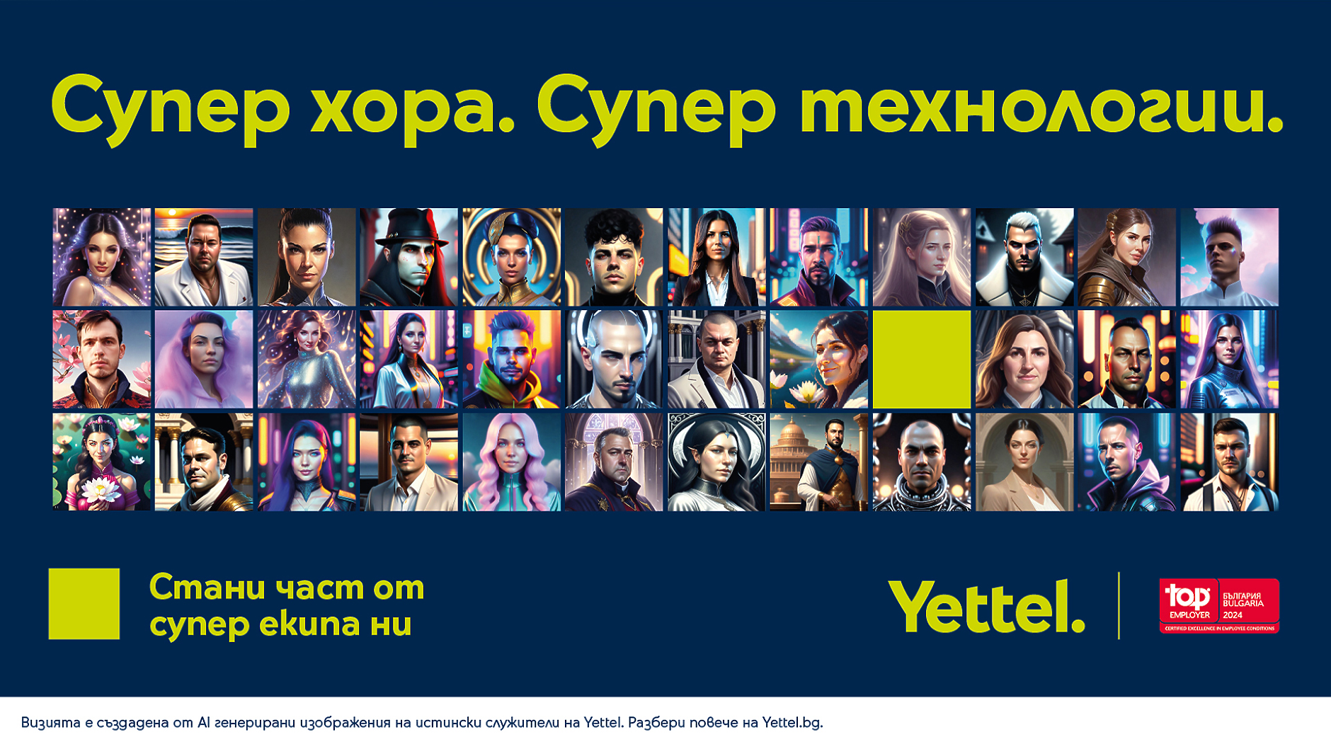 Изкуствен интелект преобразява служители на Yettel в нова рекламна кампания