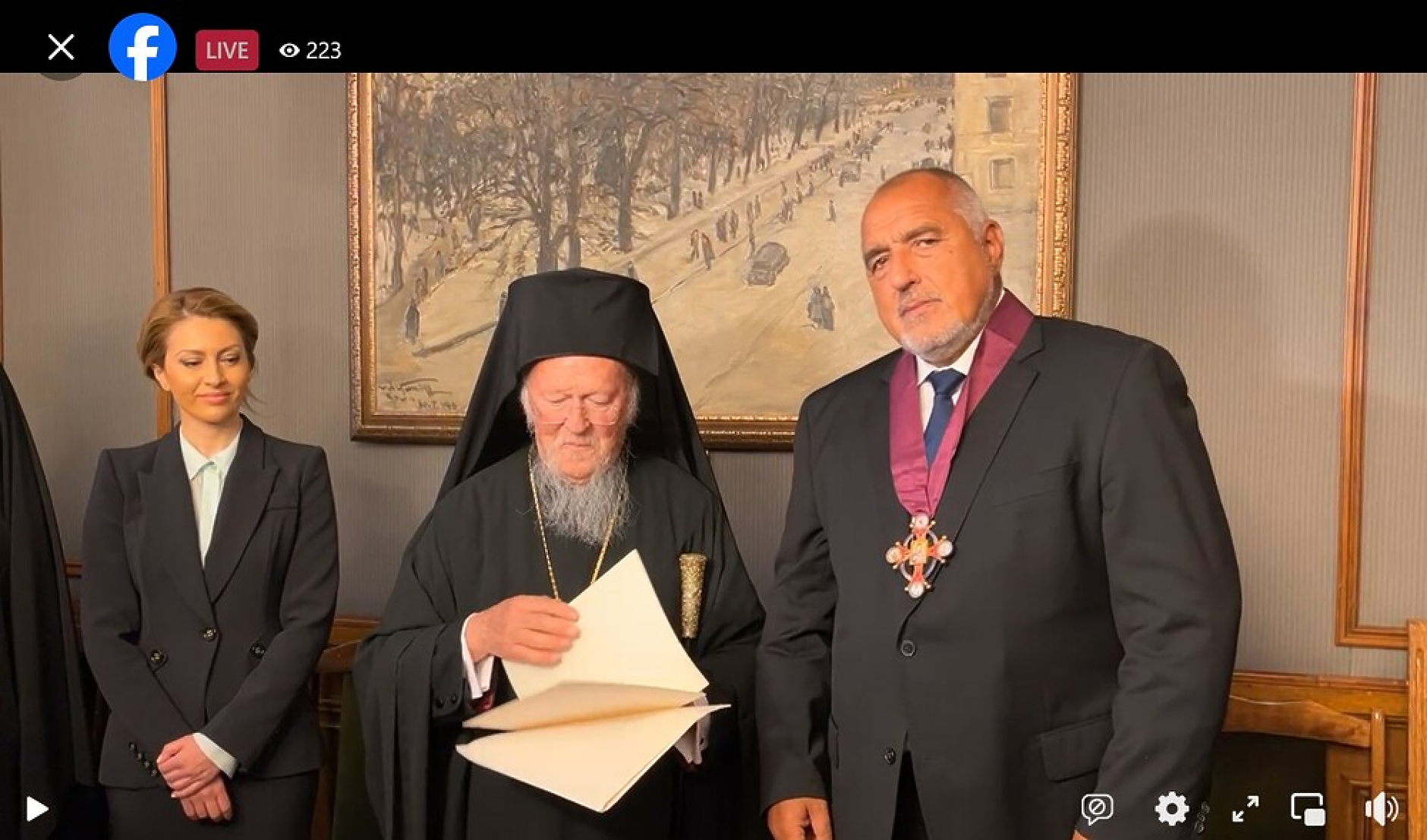 Патриарх Вартоломей награди Борисов с най-високото отличие на Вселенската патриаршия