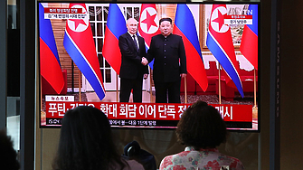 Руският президент Владимир Путин и севернокорейският лидер Ким Чен ун