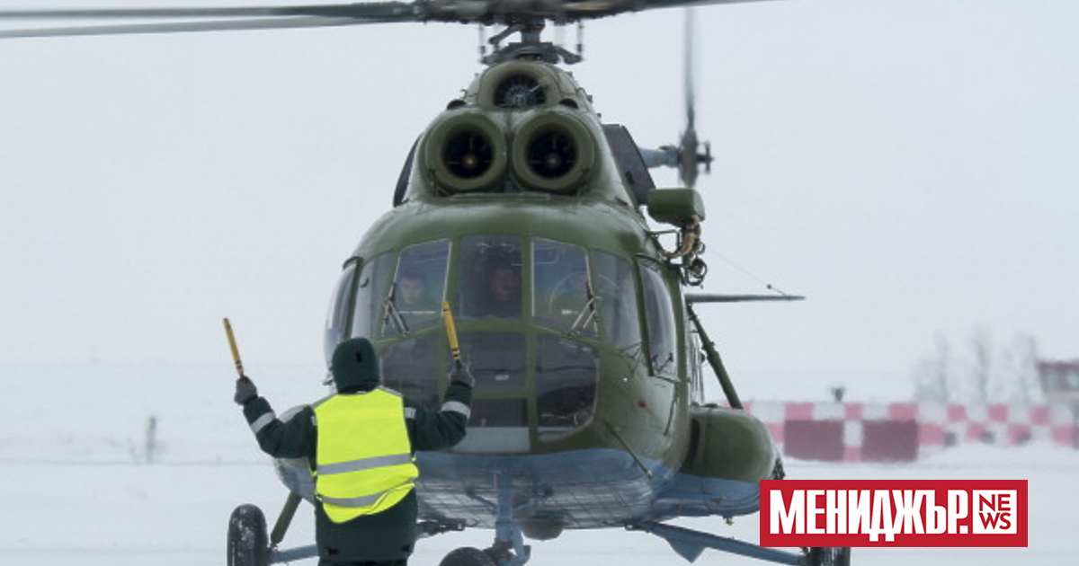 Руски хеликоптер с трима души екипаж и 19 пътници на