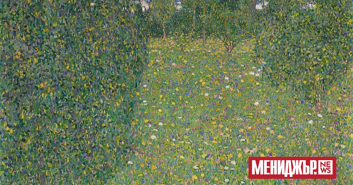 Blumenwiese“ (Цъфтяща ливада“) на Густав Климт – пейзаж от 1908