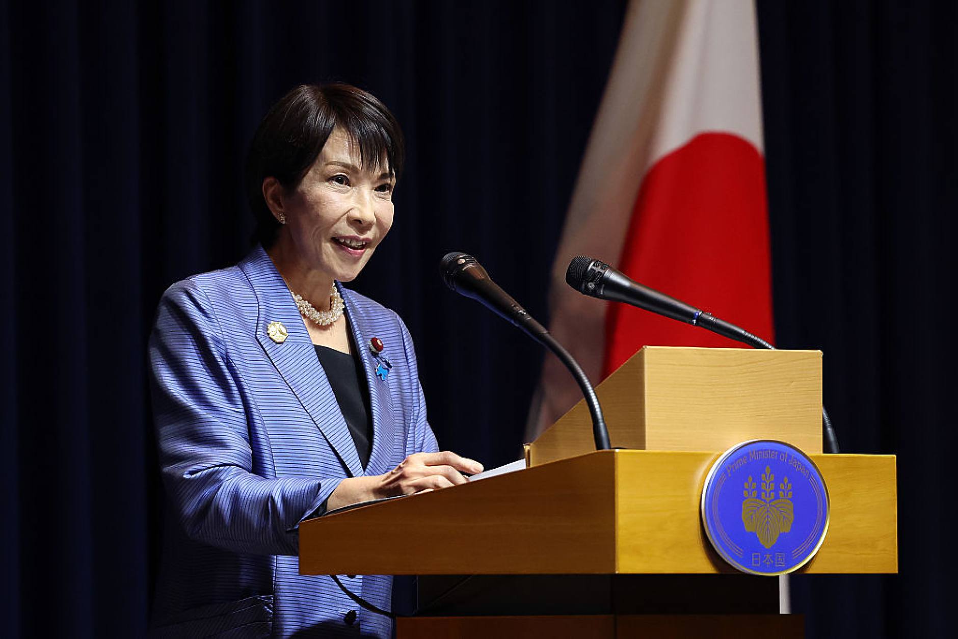 На 21 октомври Санае Такаичи стана първата жена премиер на Япония. снимка: Getty Images 